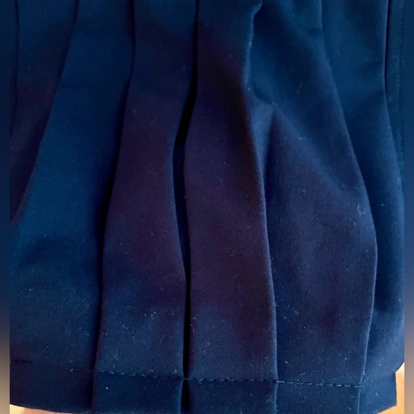 Worthington Stretch Navy Blue Pencil Skirt Lined Front Slit Pleats SZ 6 Preppy - Picture 5 of 12